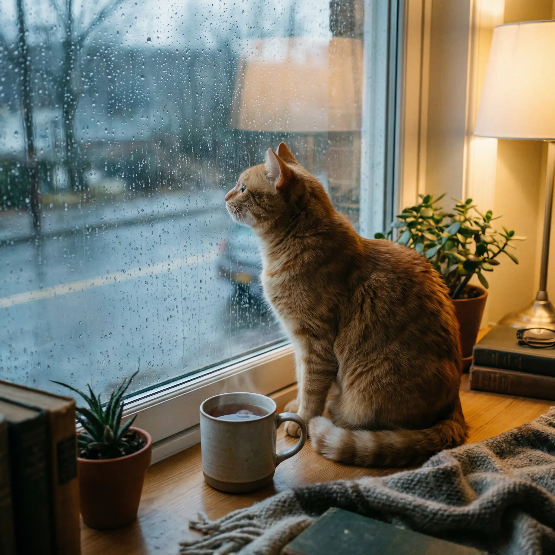 猫咪望着窗外的雨 - 日本阿v免费直播